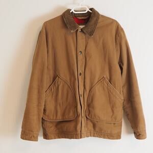 American Eagle Chore Jacket Mens Medium Plaid Lined Barn Coat Canvas